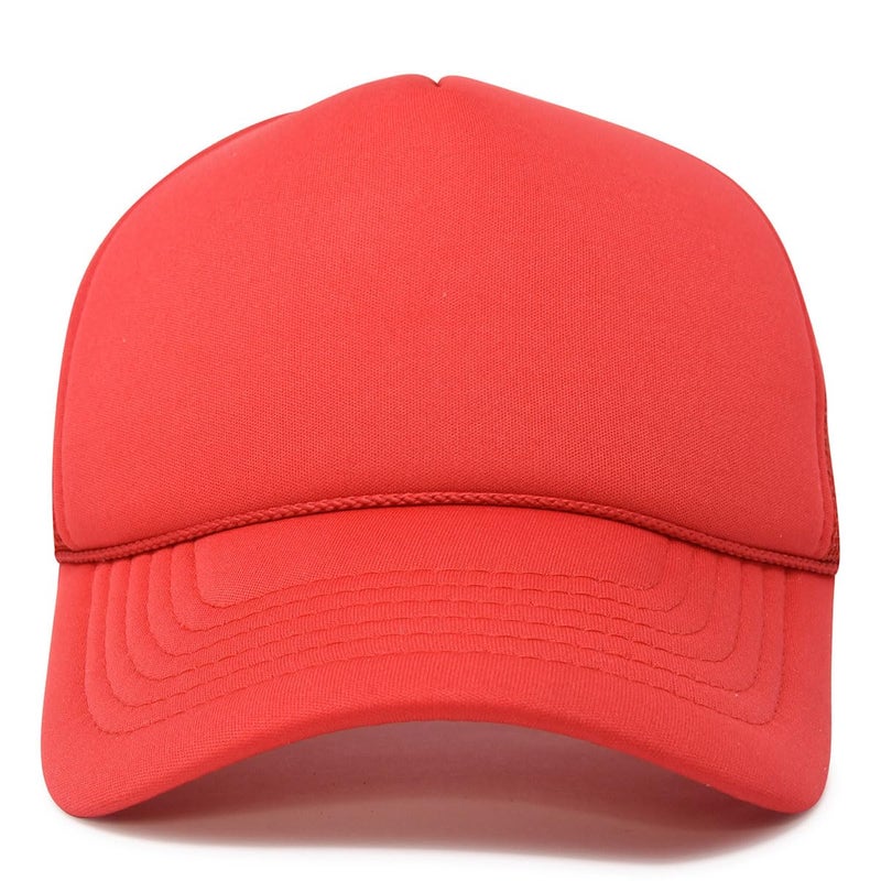 Dalix Blank Hat Summer Mesh Cap in Red Trucker Hat - Image 2